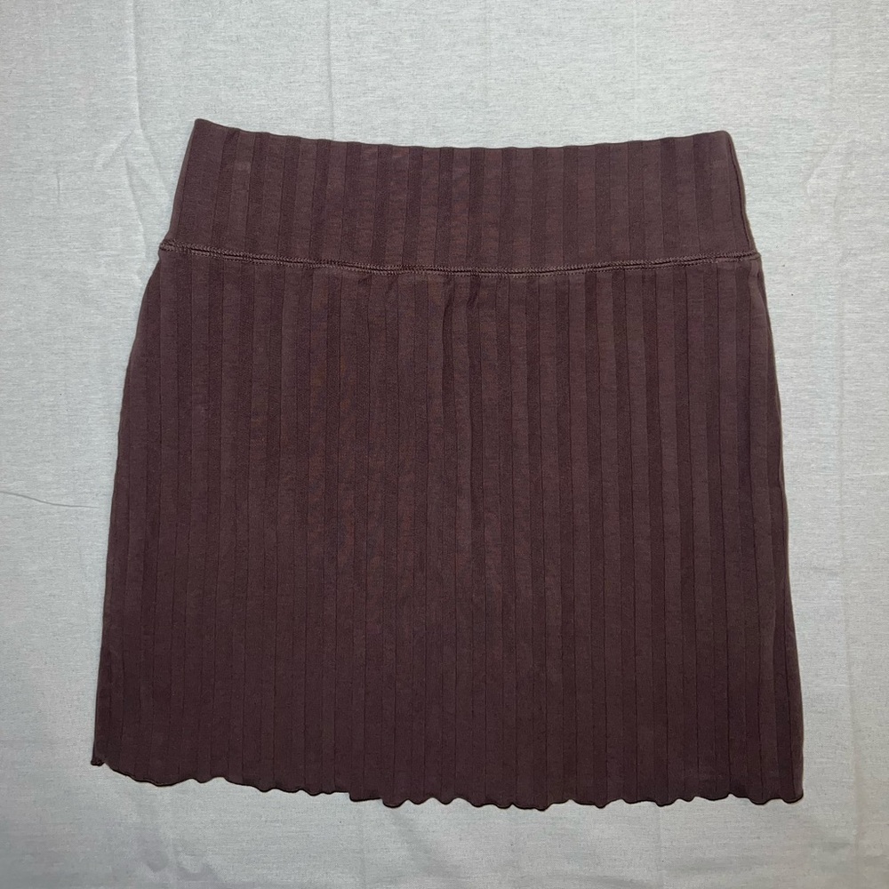 Aerie Dark Brown Ribbed Skirt